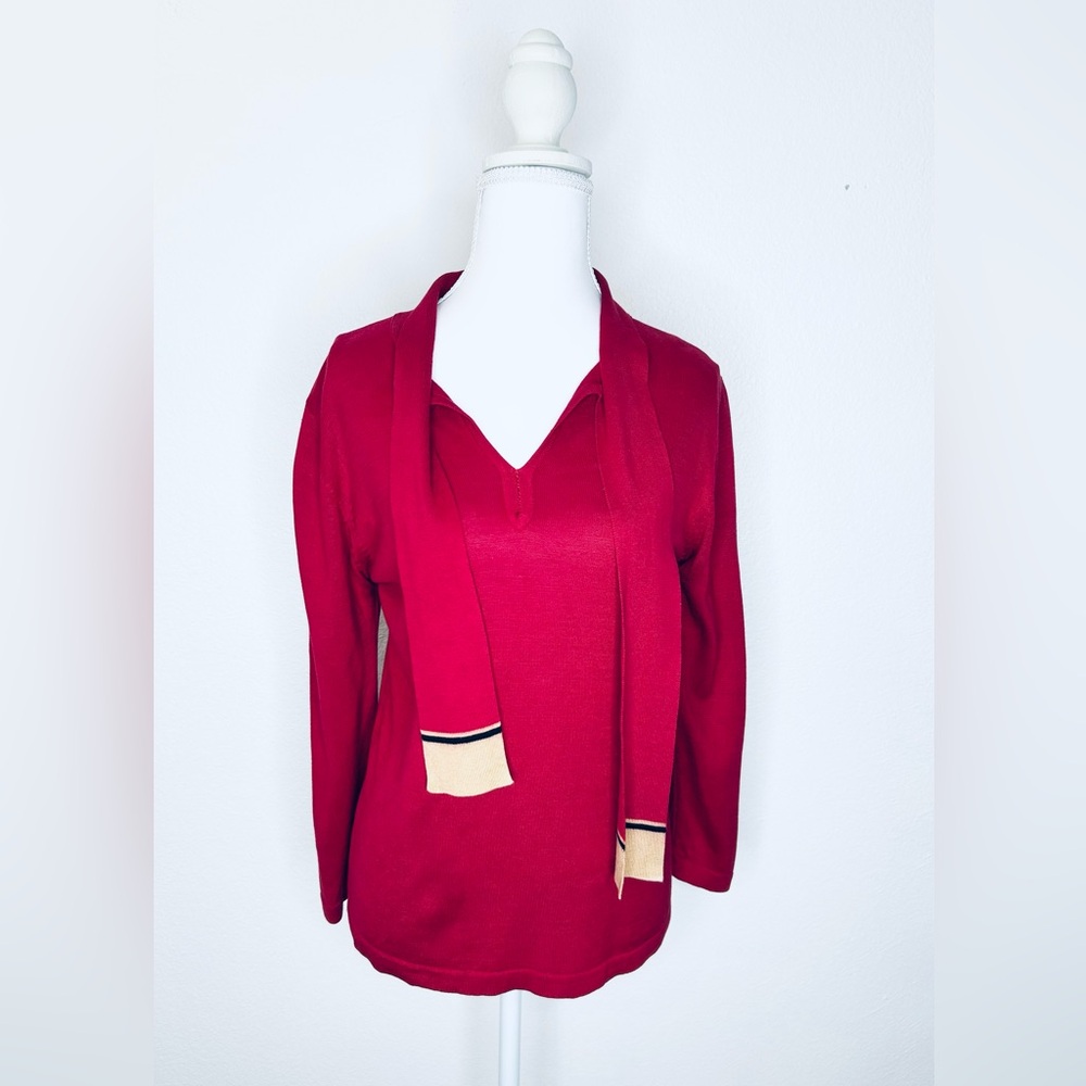 Bentley Arbuckle Rich Red Long Sleeve Top SZ.M